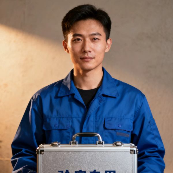秦墨隔断创始人李明在车间检查型材