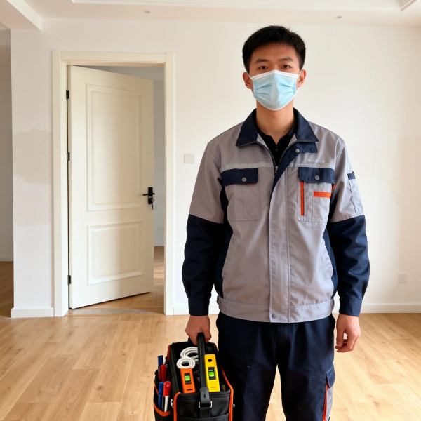 客户总监刘静在跟客户沟通隔断方案